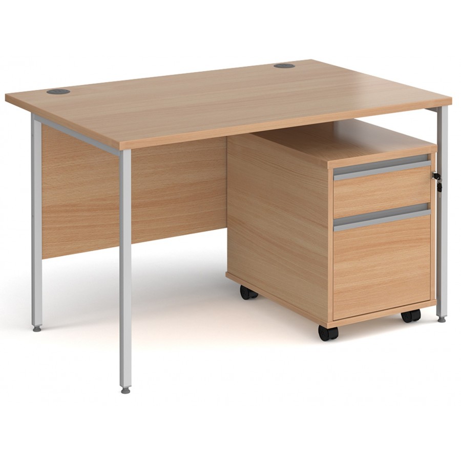 Harlow Straight Desk with Mobile Pedestal